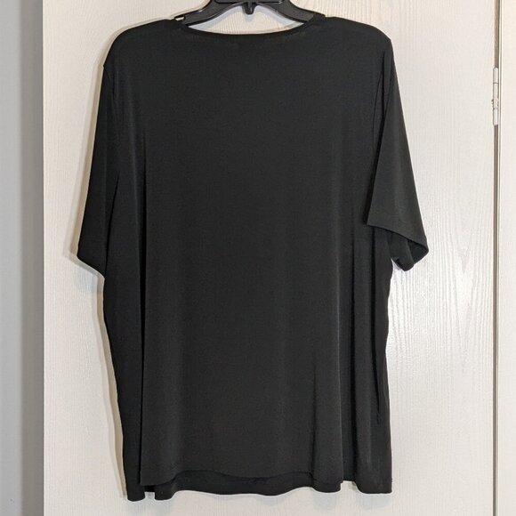 MAGGIE BARNES FOR CATHERINES Black Knit Short Sleeve Blouse Top; Size 1X - Picture 4 of 6